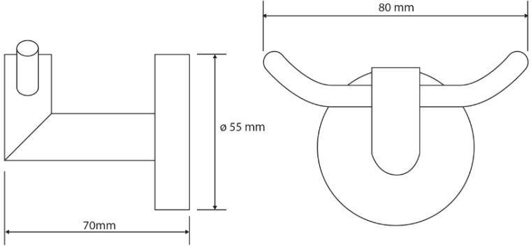 Двойной крючок Sapho X-Round хром XR200
