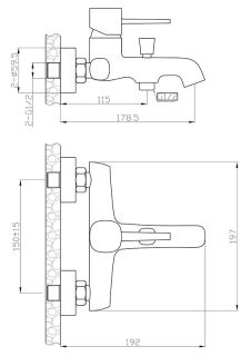 Смеситель для ванны/душа Orange Karl M05-100w белый Смеситель для ванны/душа Orange Karl M05-100w белый