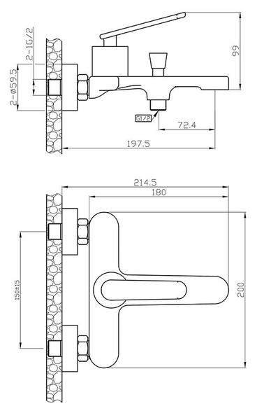 Смеситель для ванны/душа Agger Beauty A2610000