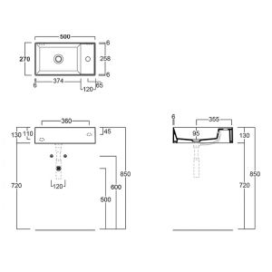 Раковина SIMAS AGILE AG50 bi*1 белая 50 см