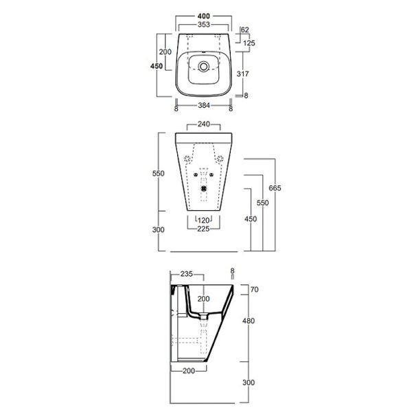 Раковина SIMAS Baden Baden BB13bi*1 белая 40 см