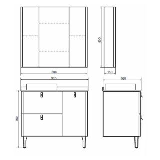 Comforty Зеркало Сорренто-90 00-00001968 Comforty Зеркало Сорренто-90 00-00001968