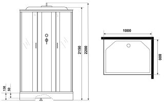 Душевая кабина Niagara NG-43085-14QP 100x80см серебро/матовое