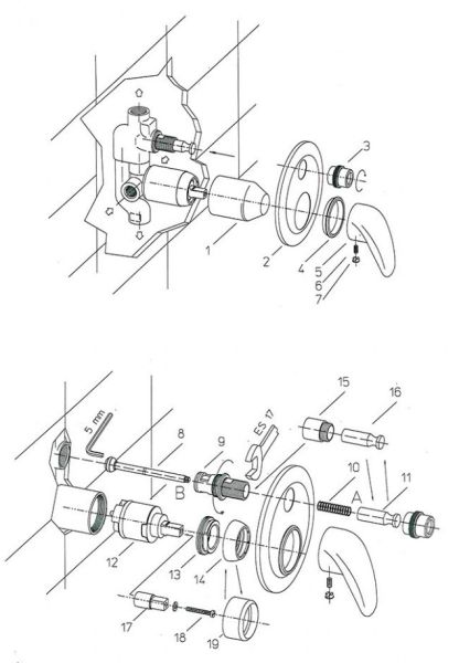 Встраиваемый смеситель для ванны Paini F1 F1CR691 хром