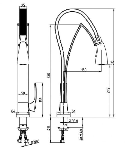 Смеситель для кухни Paini Hybrid HKCR557TK механический хром