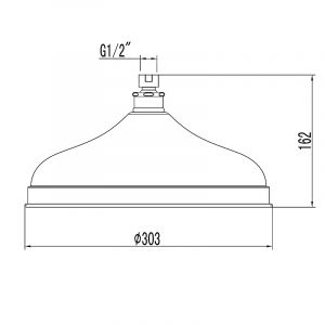 Лейка для верхнего душа Lemark LM9830B 30х30