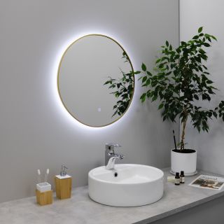 Зеркало FIXSEN с подсветкой LED круглое 80х80 см золото-сатин (FX-1080G) Зеркало FIXSEN с подсветкой LED круглое 80х80 см золото-сатин (FX-1080G)