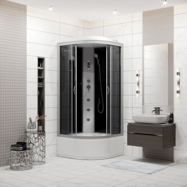 Душевая кабина Niagara NG-2507-14F с гидромассажем 80x80см серебро/тонированное