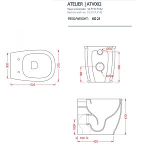 Унитаз Artceram Atelier ATV002 01 00 белый