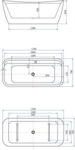 Акриловая ванна Allen Brau Infinity 2.21002.21/CGM 170x78 см