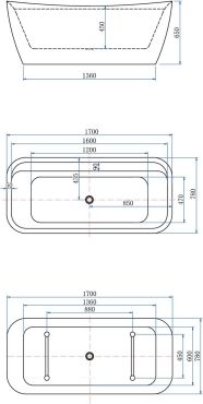 Акриловая ванна Allen Brau Infinity 2.21002.21/CGM 170x78 см