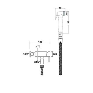 Гигиенический душ со смесителем AQUAme Retro AQM6010CR хром