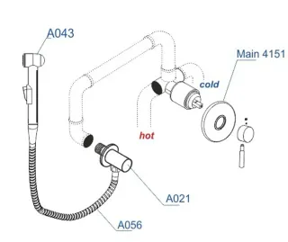 Гигиенический душ со смесителем WasserKRAFT A14156 хром