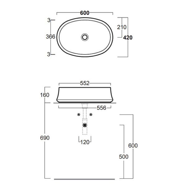 Раковина SIMAS Sharp SH04bi*0 белая 60 см
