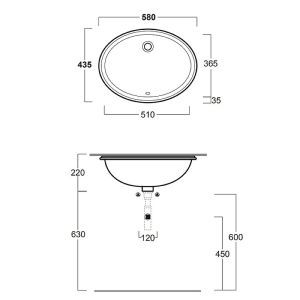 Раковина SIMAS Top E Lavabi D'Arredo S53 bi белая 53.5 см