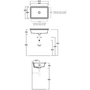 Раковина SIMAS Top E Lavabi D'Arredo S60 bi белая 61.5 см