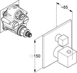 Смеситель-термостат для душа Kludi Decus 54885N075 брашированное золото