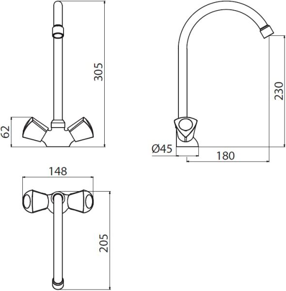 Смеситель RedBlu by Damixa Object HFON00000 для кухни