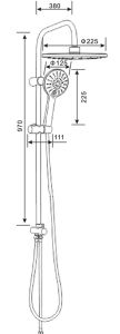 Душевая система Agger A0293544 смеситель с изливом, черный
