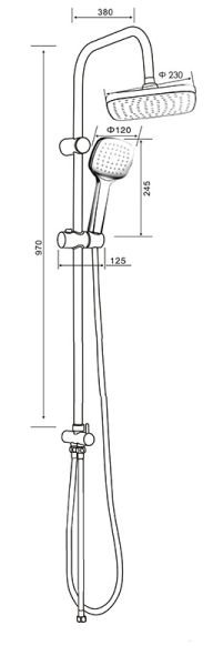 Душевая система Orange M04-944b смеситель с изливом, черный