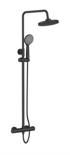 Душевая система Orange Thermo T02S3-912b c термостатом, черный матовый