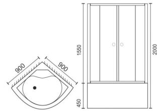 Душевой уголок Royal Bath BK 90x90см белый RB90BK-C