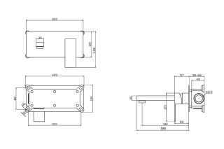 Смеситель для раковины Orange Lutz M04-722b С ВНУТРЕННЕЙ ЧАСТЬЮ чёрный