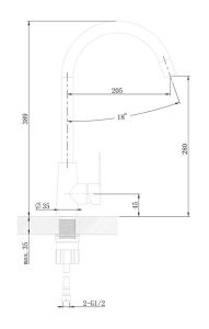 Смеситель для кухни Agger Splendid A0900144 матовый черный