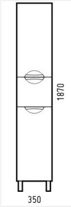 Пенал Corozo Алиот 35см белый SD-00000598