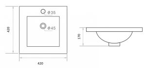 Раковина Orange B03-410w встраиваемая