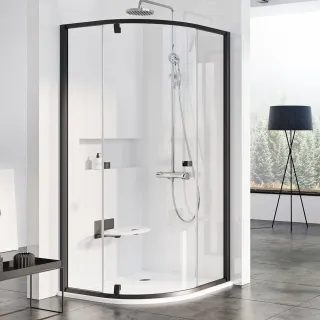 Душевой уголок Ravak Pivot PSKK3-90 37677300Z1 90x90 см профиль чёрный стекло Transparent