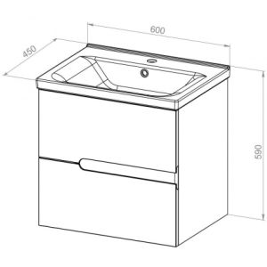 Тумба с раковиной Orange TOPLINE-Line TP-LIB 60 белый