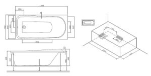 Каркас для ванны AM.PM Like 150x70 W80A-150-070W-R Серый