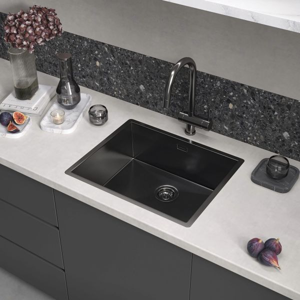 Мойка кухонная Reflexion Como 54-BL RX2054BL оружейная сталь