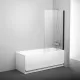 Шторка на ванну Ravak Pivot PVS1-80 79840300Z1 80 см профиль чёрный стекло Transparent