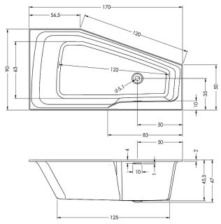 Акриловая ванна Riho Rethink Space B114001005 L 170х90см белый Акриловая ванна Riho Rethink Space B114001005 L 170х90см белый