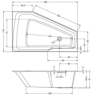 Акриловая ванна Riho Rethink Space B116001005 L 180х110см белый Акриловая ванна Riho Rethink Space B116001005 L 180х110см белый