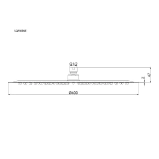 Верхний душ AQUAme Siena AQM8606MB 40 см чёрный матовый