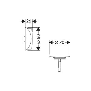 Cлив-перелив для ванны Hansgrohe Flexaplus 58185140 внешняя часть бронз