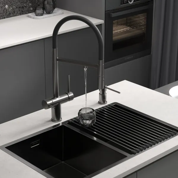 Смеситель для кухни Reflexion Lago RX9901BL оружейная сталь