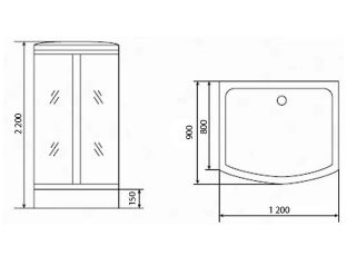Душевая кабина Timo Standart T-6615BF Black Fabric 120x90см Душевая кабина Timo Standart T-6615BF Black Fabric 120x90см