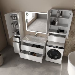 Тумба под раковину Style Line Атлантика Люкс Плюс СС-00002596 80 см белый глянец