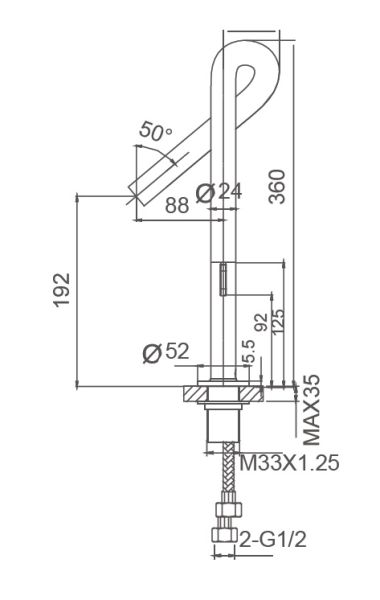 Смеситель для раковины Wonzon & Woghand Loop WW-112-00-508 чёрный матовый