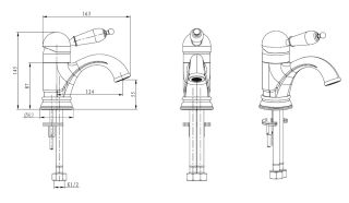 Смеситель для раковины Boheme TRADIZIONALE CHROMO с черной керамикой хром