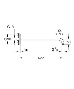 Душевой кронштейн Grohe  Rainshower 26146000 хром