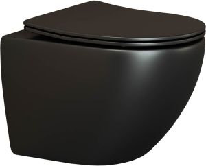 Подвесной унитаз Ceramica Nova Metropol CN4002MB безободковый чёрный матовый