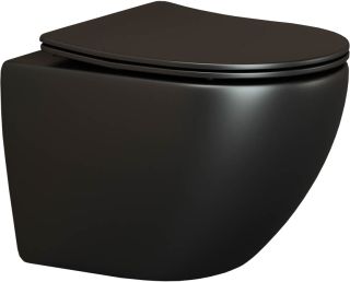 Подвесной унитаз Ceramica Nova Metropol CN4002MB безободковый чёрный матовый Подвесной унитаз Ceramica Nova Metropol CN4002MB безободковый чёрный матовый