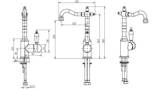 Смеситель для раковины Boheme высокий TRADIZIONALE CHROMO хром
