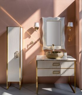 Тумба под раковину Armadi Art Monaco 100см белый/золото 867-100-WG Тумба под раковину Armadi Art Monaco 100см белый/золото 867-100-WG