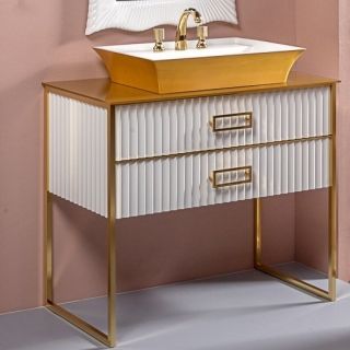 Тумба под раковину Armadi Art Monaco 80см белый/золото 867-080-WG Тумба под раковину Armadi Art Monaco 80см белый/золото 867-080-WG